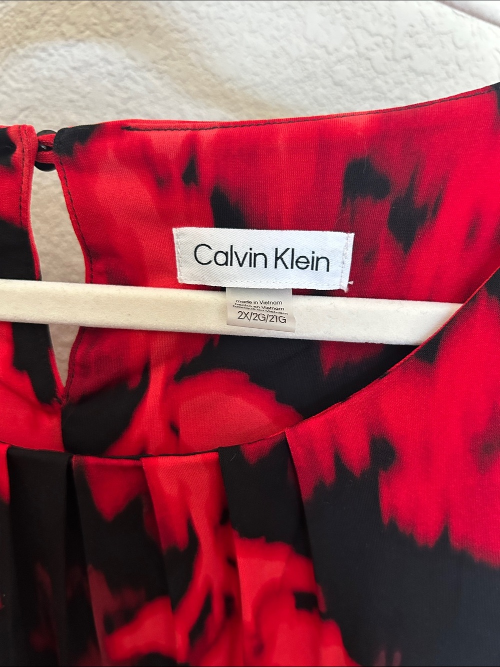 Calvin Klein Black Camisole with Red Floral Print - Picture 2 of 7